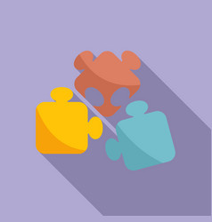 Puzzle Teamwork Icon Flat Community People