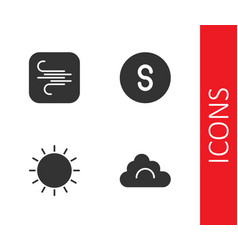 Set Cloud Wind Sun And Compass South Icon