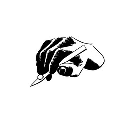 Black And White Hand With Pen