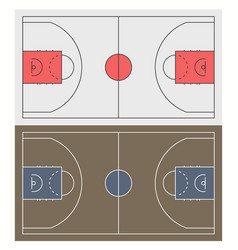 Basketball Court Floor With Line Top View Outline