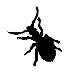 Horned Beetle Silhouette Black