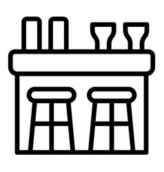 Wood Bar Icon Outline Stool Chair