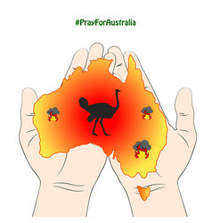 Hands Hold A Map Australia In Wildfires