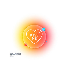 Kiss Me Line Icon Sweet Heart Sign Valentine Day