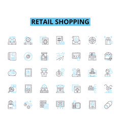 Retail Shopping Linear Icons Set Bargain