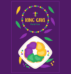 Traditional Festive King Cake On Plate Top View