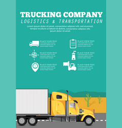 Trucking Company Poster With Container Truck