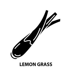 Lemon Grass Icon Black Sign With Editable