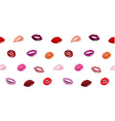 Seamless Pattern Of Female Lips With Different