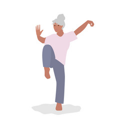 Senior Woman Make Tai Chi Exercising