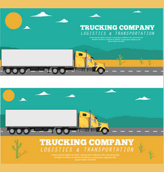 Trucking Company Flyers With Container Truck