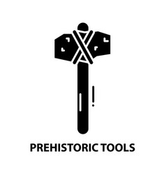 Prehistoric Tools Icon Black Sign