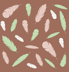 Seamless Pattern With Green Beige And White