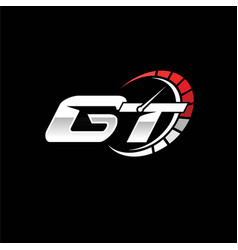 Gt Logo Letter Speed Meter Racing Style