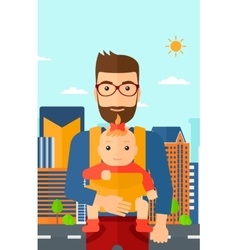 Man Holding Baby In Sling