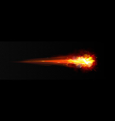 Space Meteor Comet Or Asteroid With Fire Trail