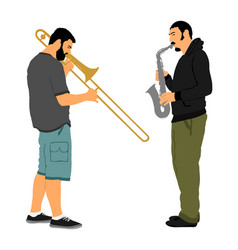 Trombone And Saxophone Players Duet Music