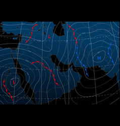 Forecast Weather Night Isobar Map Of Middle East