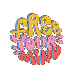 Free Your Mind - Retro Round Sticker In Retro