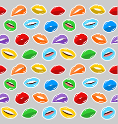 Seamless Pattern Of Female Lips With Bright