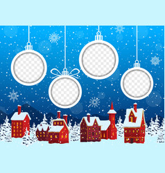 Christmas Paper Cut Winter Town Holiday Baubles