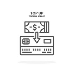 Credit Card Top Up Line Icon