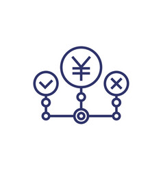 Money Management Line Icon With Yuan