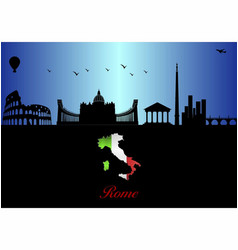 Rome City Skyline Silhouette