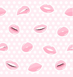 Seamless Pattern With Pink Female Lips