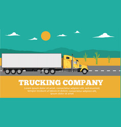 Trucking Company Banner With Container Truck