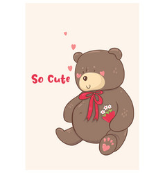 Valentine S Day Card With Toy Bear