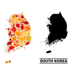 Autumn Leaves - Mosaic Map South Korea