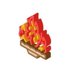 Burn Fire Isometric Icon