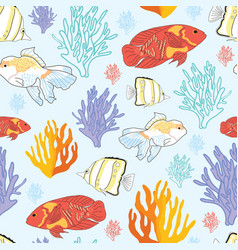 Colorful Coral And Fish Underwater Seamless