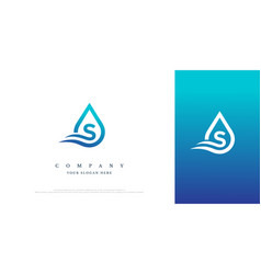 Letter S Logo With Water Symbol