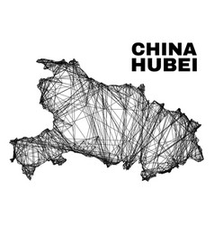 Linear Irregular Mesh Hubei Province Map