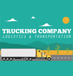 Trucking Company Banner With Container Truck