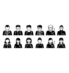 Doctor Black Icons Set