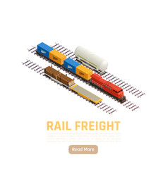 Isometric Freight Train Background