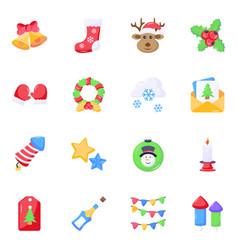 Set Of Xmas Flat Icons