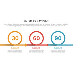 30-60-90 Day Plan Management Infographic 3 Point