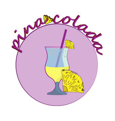 Cartoon Pina Colada Cocktail