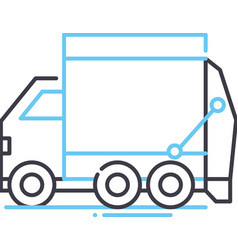 Garbage Truck Line Icon Outline Symbol