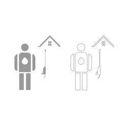 Power Washing And Gutter Cleaning Set Icon