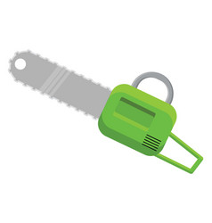 Green Chainsaw On A White Background