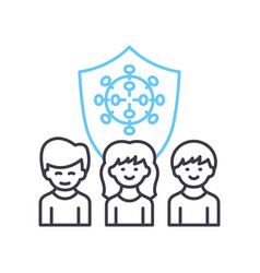 Herd Immunity Line Icon Outline Symbol