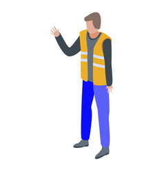 Parcel Warehouse Worker Icon Isometric Style