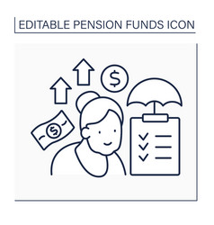 Pension Plan Line Icon