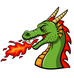 Cartoon Head Dragon Blowing Fire