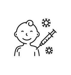 Child Baby Coronavirus Vaccination Isolated Icon